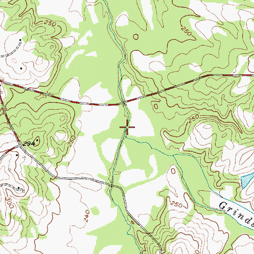 Topographic Map of Grindstone Branch, NC