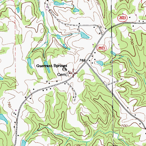 Topographic Map of Guerrant Springs Church, NC