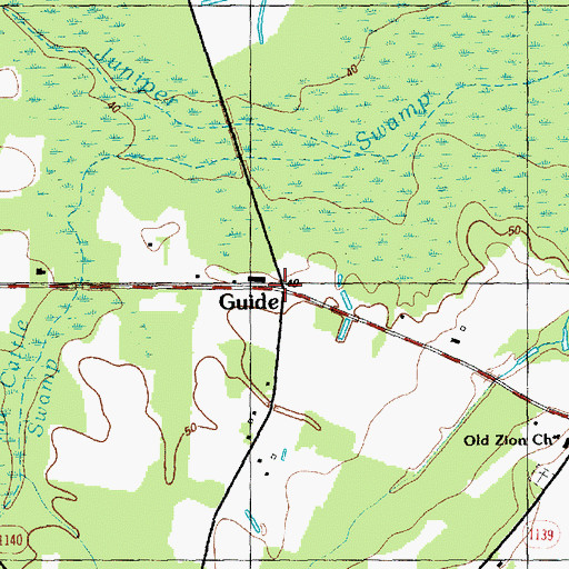 Topographic Map of Guide, NC