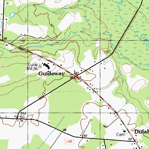 Topographic Map of Guideway, NC