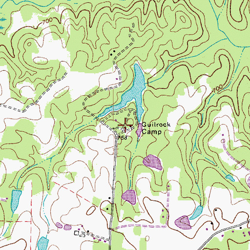 Topographic Map of Guilrock Camp, NC