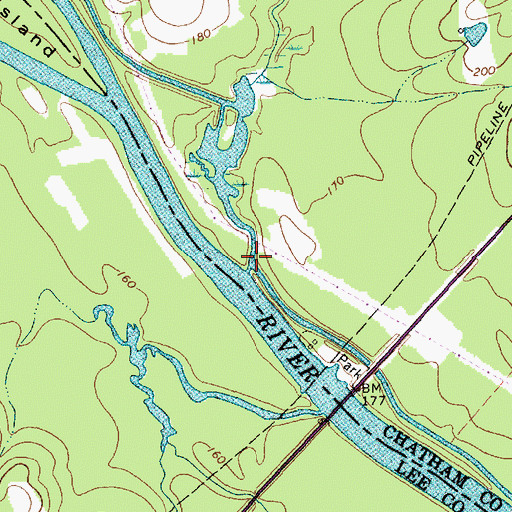 Topographic Map of Gulf Creek, NC