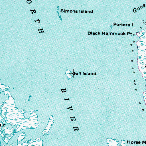 Topographic Map of Gull Island, NC