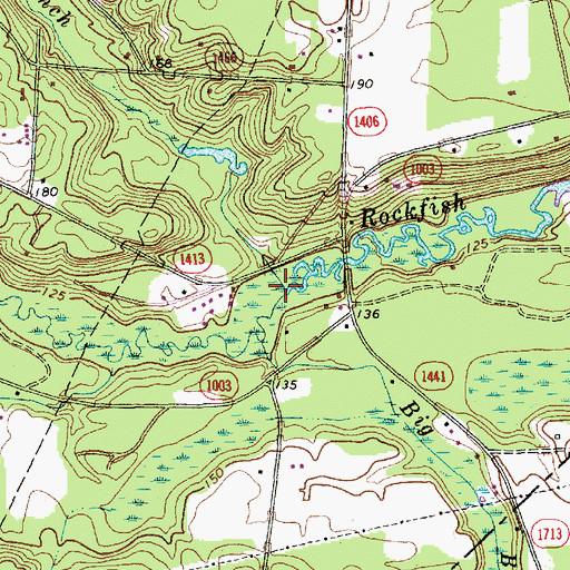 Topographic Map of Gully Branch, NC