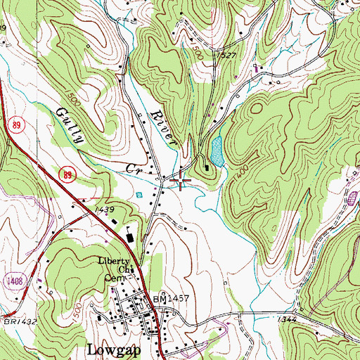 Topographic Map of Gully Creek, NC