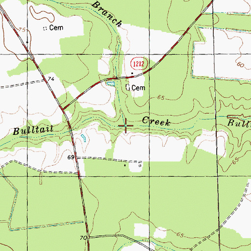 Topographic Map of Gum Branch, NC