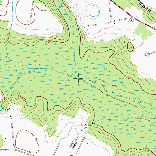 Topographic Map of Gum Branch, NC