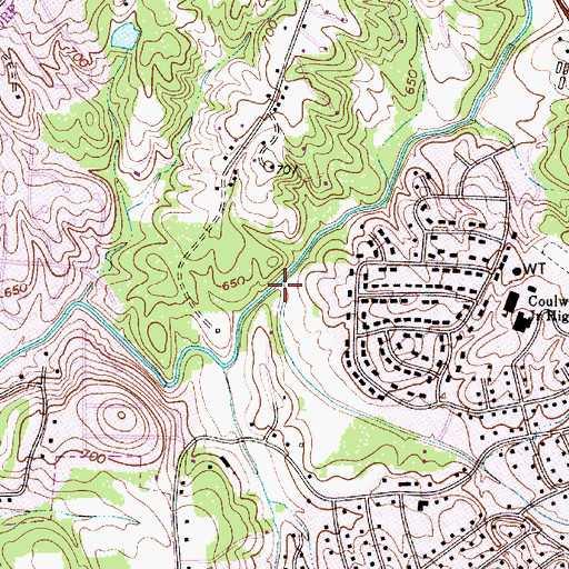 Topographic Map of Gum Branch, NC