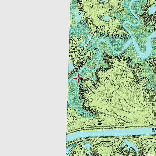 Topographic Map of Gum Log Branch, NC
