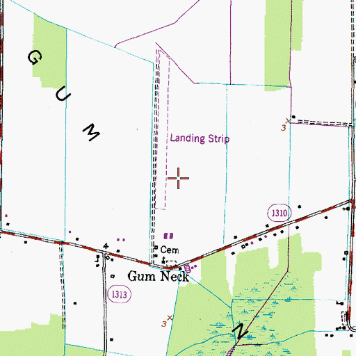 Topographic Map of Gum Neck, NC
