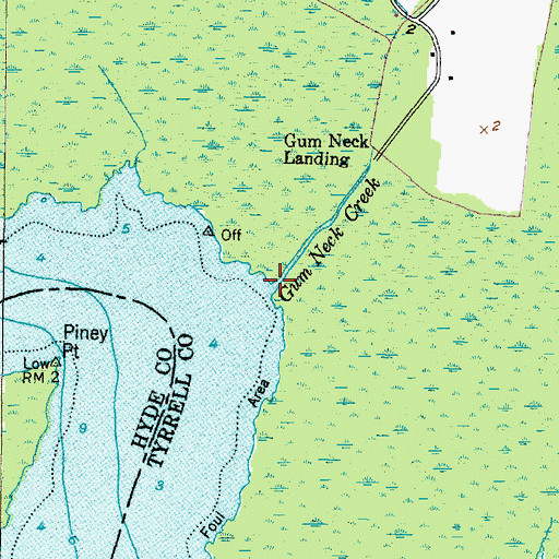 Topographic Map of Gum Neck Creek, NC