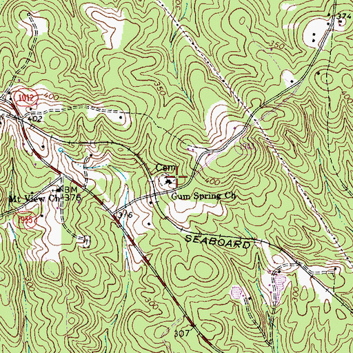Topographic Map of Gum Spring Church, NC