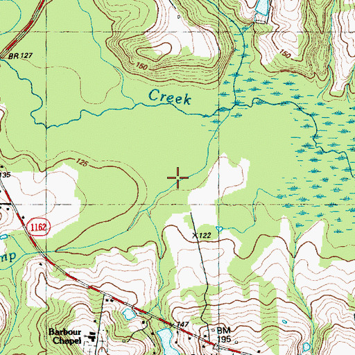 Topographic Map of Gum Swamp, NC