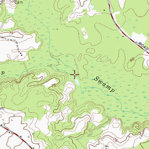 Topographic Map of Gum Swamp, NC