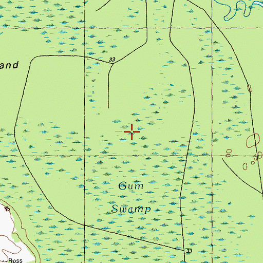 Topographic Map of Gum Swamp, NC
