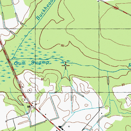 Topographic Map of Gum Swamp, NC