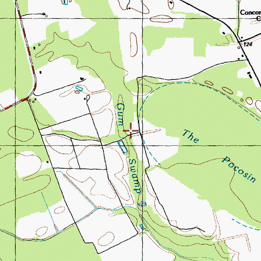 Topographic Map of Gum Swamp, NC