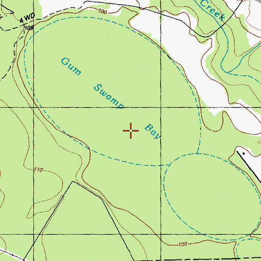 Topographic Map of Gum Swamp Bay, NC