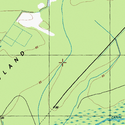 Topographic Map of Gum Swamp Canal, NC