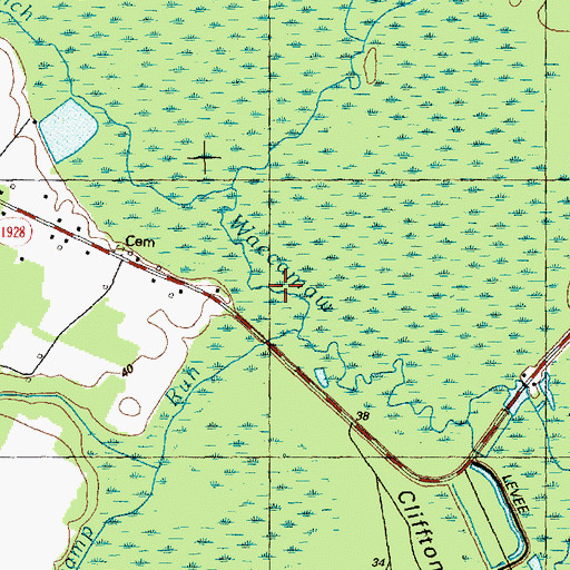 Topographic Map of Gum Swamp Run, NC