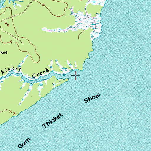 Topographic Map of Gum Thicket Creek, NC