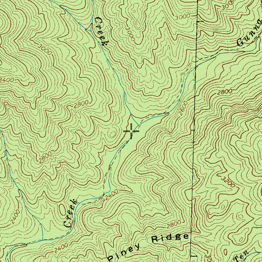 Topographic Map of Gunna Creek, NC