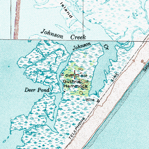 Topographic Map of Guthrie Hammock, NC