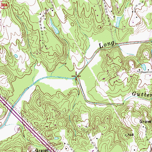Topographic Map of Gutter Branch, NC