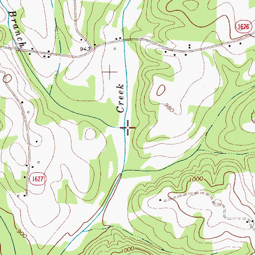 Topographic Map of Guys Branch, NC