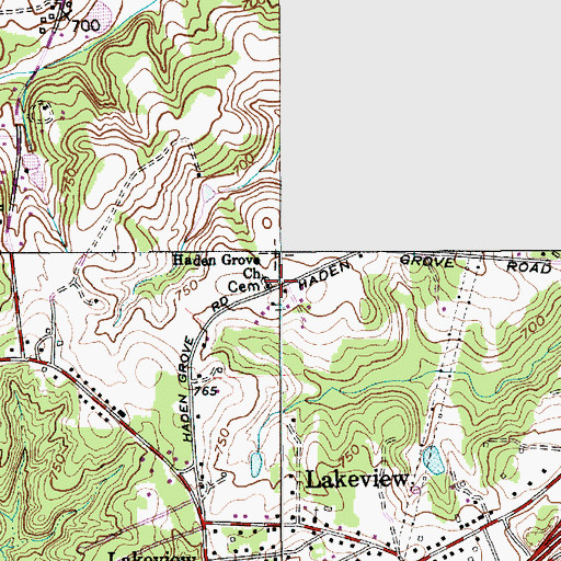 Topographic Map of Haden Grove Church, NC