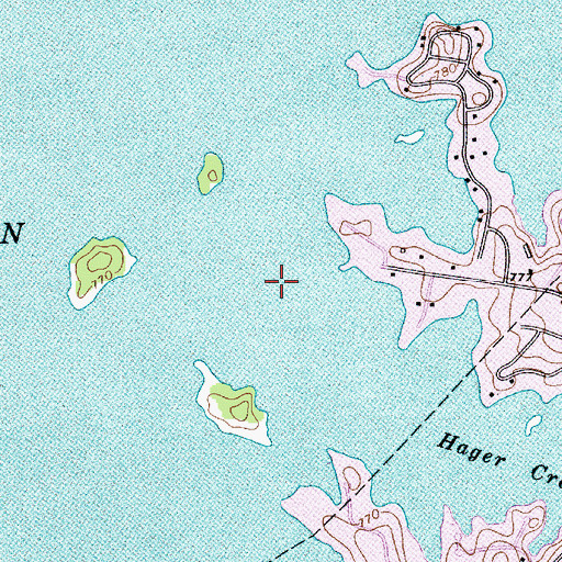 Topographic Map of Hager Creek, NC