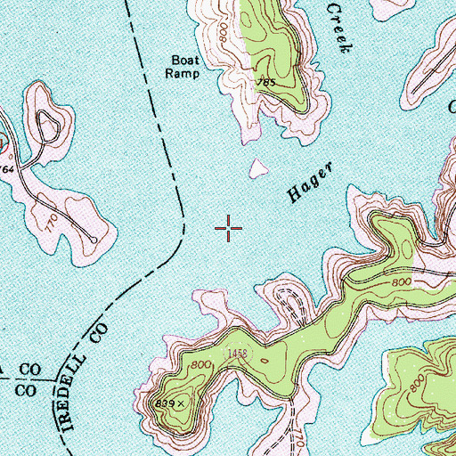 Topographic Map of Hager Creek, NC