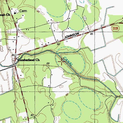 Topographic Map of Hair Canal, NC