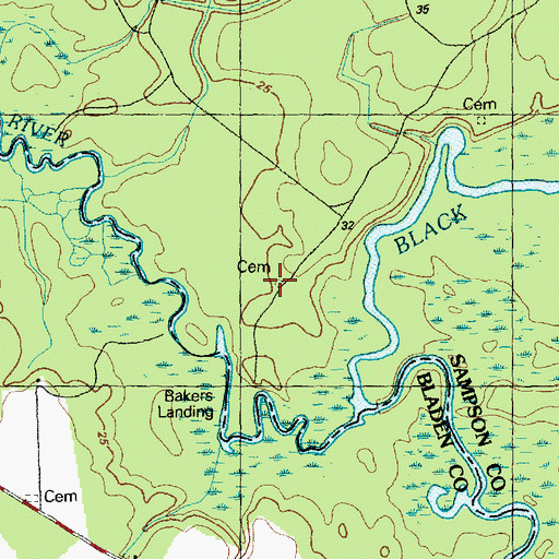 Topographic Map of Hale Cemetery, NC