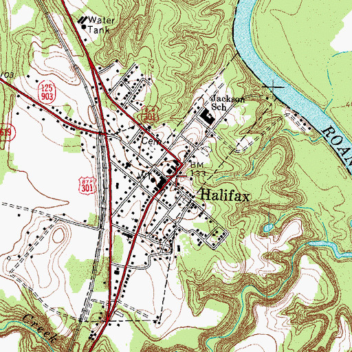 Topographic Map of Halifax, NC