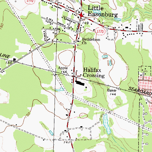 Topographic Map of Halifax Crossing, NC