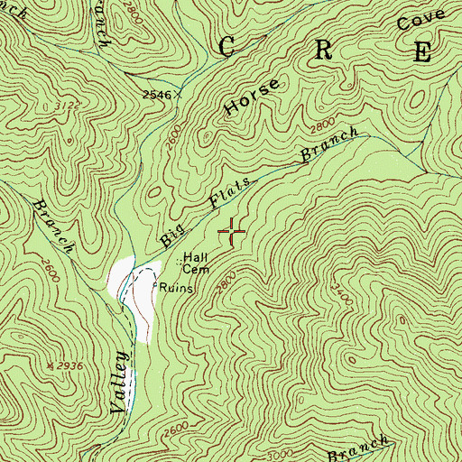 Topographic Map of Hall Cemetery, NC