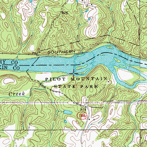 Topographic Map of Hall Creek, NC