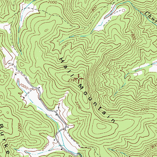 Topographic Map of Hall Mountain, NC