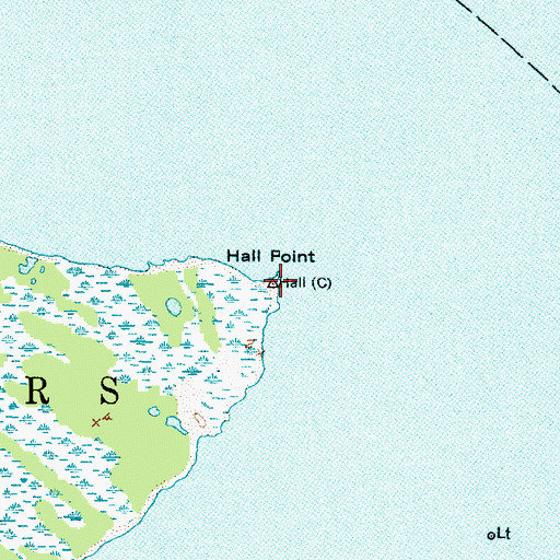 Topographic Map of Hall Point, NC