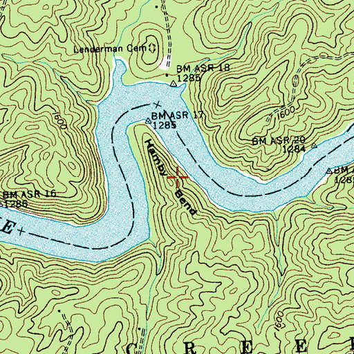 Topographic Map of Hamby Bend, NC