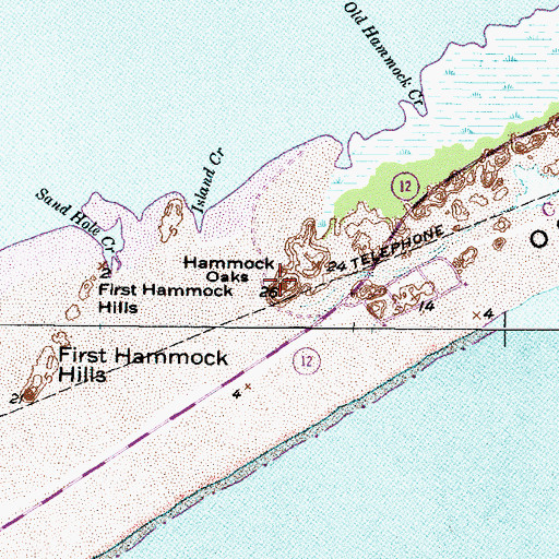 Topographic Map of Hammock Oaks, NC