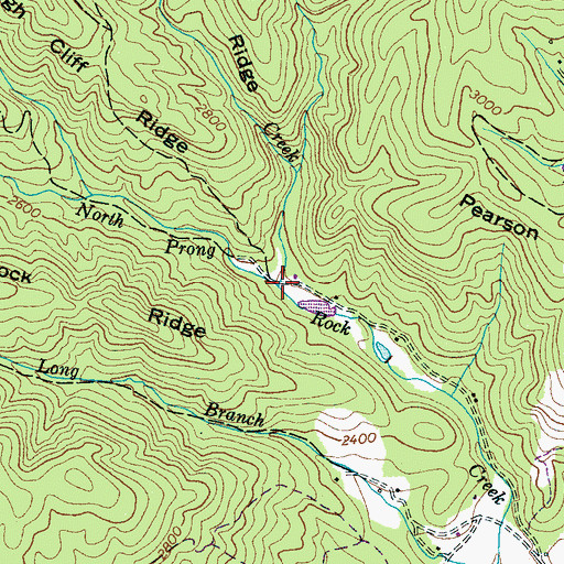 Topographic Map of Hampy Creek, NC