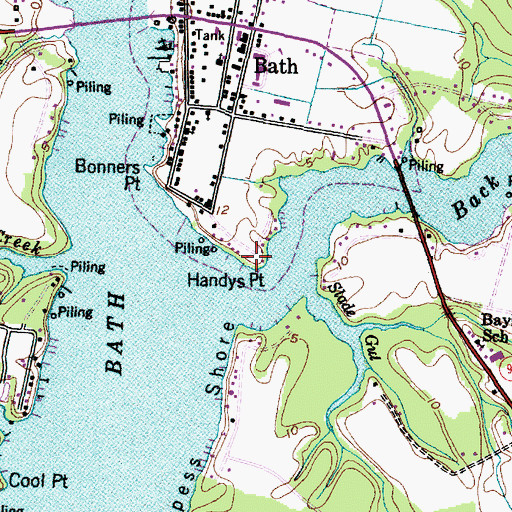 Topographic Map of Handys Point, NC