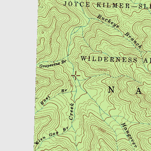 Topographic Map of Hangover Creek, NC