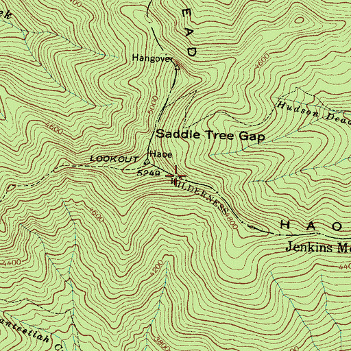 Topographic Map of Haoe Lead, NC