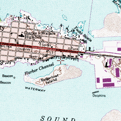 Topographic Map of Harbor Channel, NC