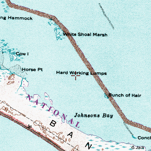 Topographic Map of Hard Working Lumps, NC