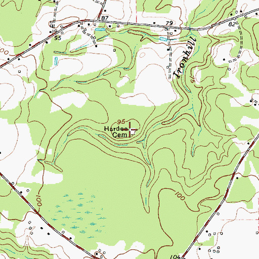 Topographic Map of Hardee Cemetery, NC