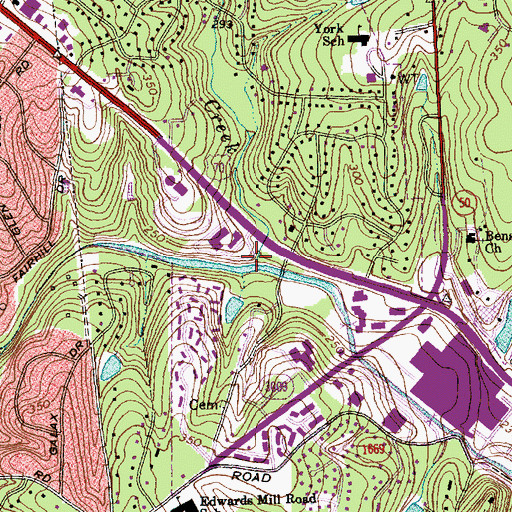 Topographic Map of Hare Snipe Creek, NC